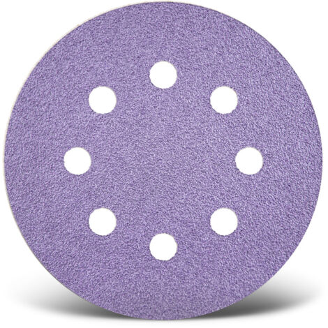 MENZER Purple HD Klett-Schleifscheiben, 125 mm, 8-Loch, f. Exzenterschleifer, Keramik-Mix (50 Stk.) K240 (1/5)