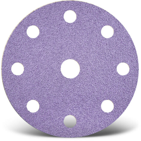 MENZER Purple HD Klett-Schleifscheiben, 150 mm, 9-Loch, f. Exzenterschleifer, Keramik-Mix (50 Stk.) K60 (1/5)