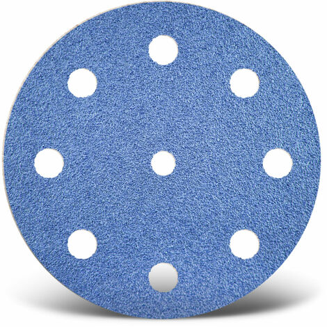 MENZER Blue Klett-Schleifscheiben, 125 mm, 9-Loch, f. Exzenterschleifer, Zirkonkorund (25 Stk.) K100 (1/5)