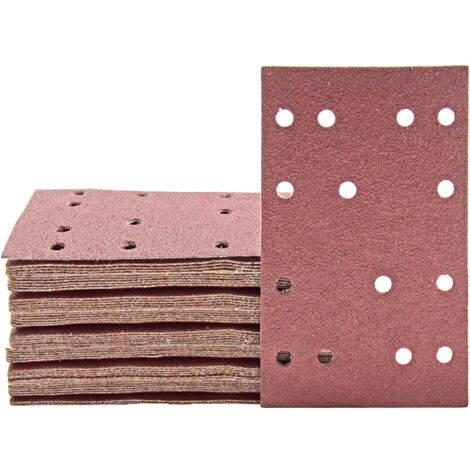 MioTools Fox Klett-Schleifblätter, 133 x 80 mm, 14-Loch, f. Schwingschleifer, Normalkorund (50 Stk.) K40