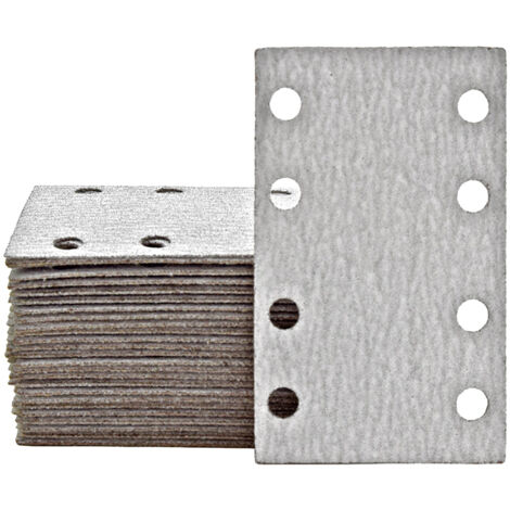 MioTools Shark Klett-Schleifblätter, 133 x 80 mm, 8-Loch, f. Schwingschleifer, Normalkorund (50 Stk.) K180