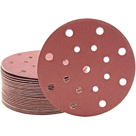 MioTools Fox Klett-Schleifscheiben, 150 mm, 17-Loch, f. Exzenterschleifer, Normalkorund (25 Stk.) K24