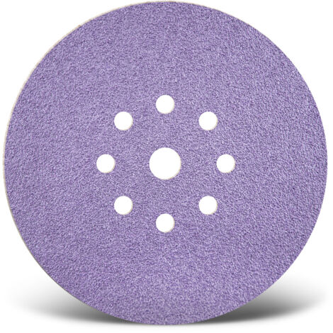 MENZER Purple HD Disques abrasifs auto-agrippants, 225 mm, 9 trous, p. Ponceuses à plâtre, Mix céramique (Lot de 5) G100 (1/5)