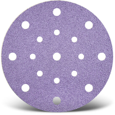 MENZER Purple HD Disques abrasifs auto-agrippants, 150 mm, 17 trous, p. Ponceuses excentriques, Mix céramique (Lot de 50) G120
