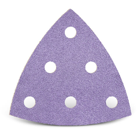MENZER Purple HD Feuilles abrasives auto-agrippantes, 93 mm, 6 trous, p. Ponceuses delta, Mix céramique (Lot de 50) G60 (1/5)