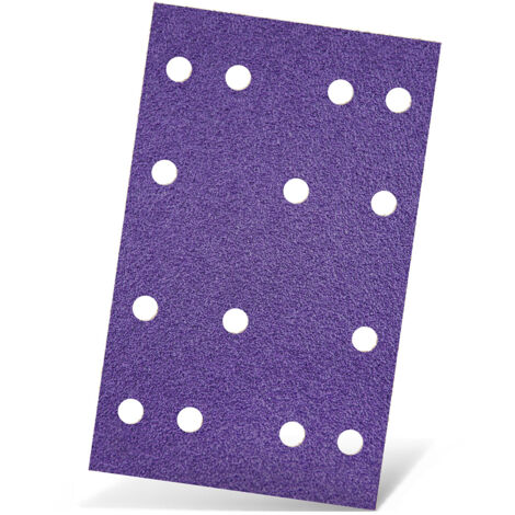 MENZER Titanium HD Feuilles abrasives auto-agrippantes, 133 x 80 mm, 14 trous, p. Ponceuses vibrantes, Mix céramique (Lot de 50) G320 (1/5)