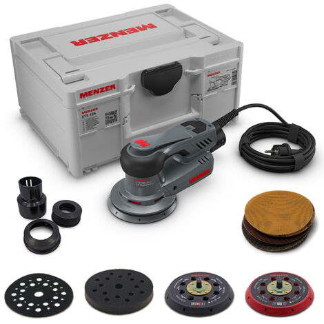 Menzer – Ponceuse excentrique 125mm – Moteur EC sans brosses – 350W – Course 5mm – Pour ponçage bois dur et teck – Coffret systainer³ inclus