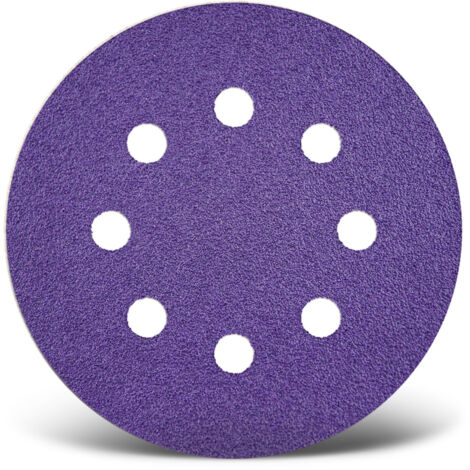 MENZER Titanium HD Disques abrasifs auto-agrippants, 125 mm, 8 trous, p. Ponceuses excentriques, Mix céramique (Lot de 50) G1000 (1/5)