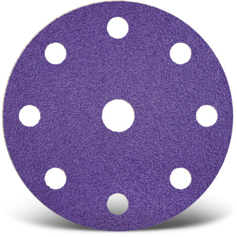 MENZER Titanium HD Disques abrasifs auto-agrippants, 150 mm, 9 trous, p. Ponceuses excentriques, Mix céramique (Lot de 50) G1000 (1/5)