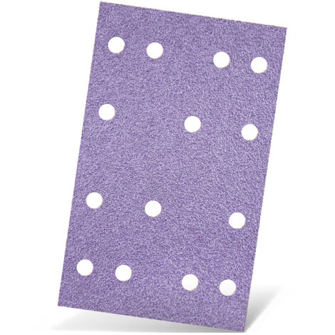 MENZER Purple HD Feuilles abrasives auto-agrippantes, 133 x 80 mm, 14 trous, p. Ponceuses vibrantes, Mix céramique (Lot de 50) G320 (1/5)
