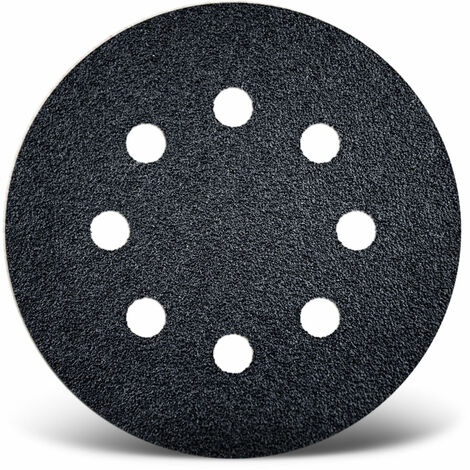 MENZER Black Disques abrasifs auto-agrippants, 125 mm, 8 trous, p. Ponceuses excentriques, Carbure de silicium (Lot de 50) G600