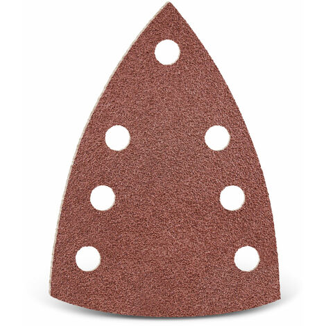 MENZER Red Feuilles abrasives auto-agrippantes, 150 x 100 mm, 7 trous, p. Ponceuses delta, Corindon normal (Lot de 50) G150