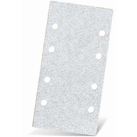 MENZER White Feuilles abrasives auto-agrippantes, 186 x 93 mm, 8 trous, p. Ponceuses vibrantes, Corindon normal (Lot de 50) G240 (1/5)