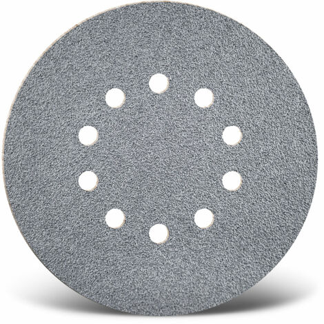 25 Disques Abrasifs Auto-agrippants 225 Mm – Corindon Normal G180, 10 Trous, Pour Ponceuses à Plâtre Et Girafes, Lot économique