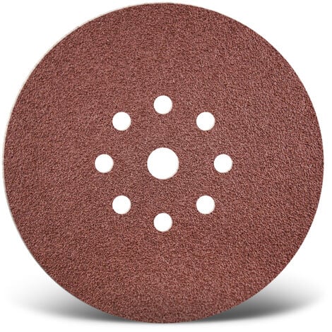 MENZER Red Disques abrasifs auto-agrippants, 225 mm, 9 trous, p. Ponceuses à plâtre, Corindon normal (Lot de 5) G120
