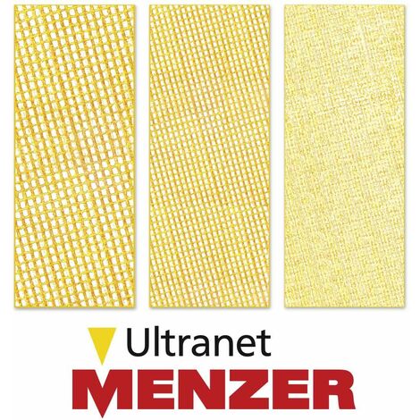MENZER Ultranet Grilles abrasives auto-agrippantes, 225 mm, p. Ponceuses à plâtre, Corindon supérieur blanc (Lot de 5) G400