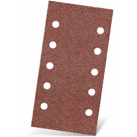 MENZER Red Feuilles abrasives auto-agrippantes, 230 x 115 mm, 10 trous, p. Ponceuses vibrantes, Corindon normal (Lot de 50) G80
