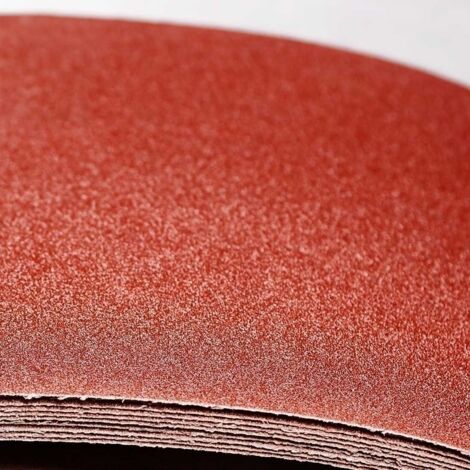 MENZER Red Disques abrasifs auto-agrippants, 290 x 250 mm, 12 trous, p. Ponceuses à plâtre, Corindon normal (Lot de 10) G36