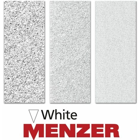 MENZER White Disques abrasifs auto-agrippants, 290 x 250 mm, 12 trous, p. Ponceuses à plâtre, Corindon normal (Lot de 5) G180