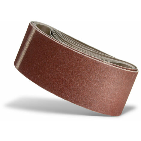 Menzer – Lot de 10 bandes abrasives 457 x 75 mm – Grain moyen corindon normal – Pour ponçage bois, plâtre, métal – Excellent finition