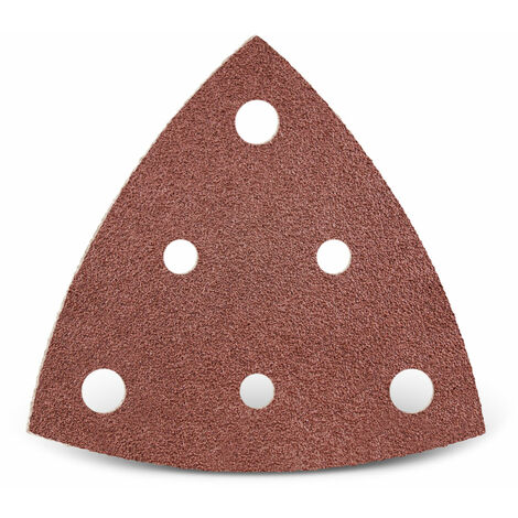 MENZER Red Feuilles abrasives auto-agrippantes, 82 mm, 6 trous, p. Ponceuses delta, Corindon normal (Lot de 25) G36 (1/5)