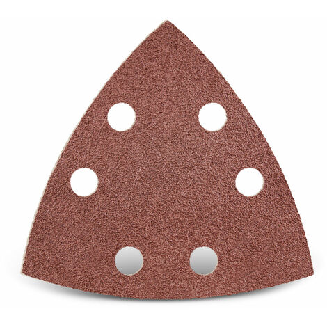 MENZER Red Feuilles abrasives auto-agrippantes, 93 mm, 6 trous, p. Ponceuses delta, Corindon normal (Lot de 50) G180 (1/5)