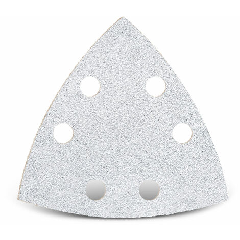 MENZER White Feuilles abrasives auto-agrippantes, 93 mm, 6 trous, p. Ponceuses delta, Corindon normal (Lot de 50) G150 (1/5)