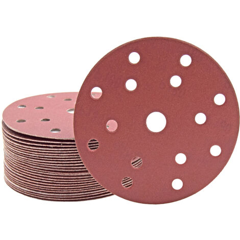 MioTools Fox Disques abrasifs auto-agrippants, 150 mm, 15 trous, p. Ponceuses excentriques, Corindon normal (Lot de 25) G24