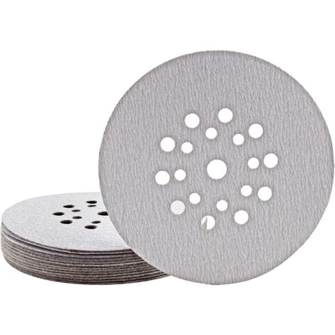 MioTools Shark Disques abrasifs auto-agrippants, 225 mm, 19 trous, p. Ponceuses à plâtre, Corindon normal (Lot de 25) G120