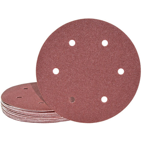 MioTools Fox Disques abrasifs auto-agrippants, 225 mm, 6 trous, p. Ponceuses à plâtre, Corindon normal (Lot de 25) G150