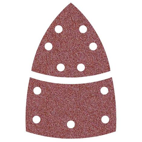 MioTools Fox Feuilles abrasives auto-agrippantes, 93 / 62 x 102 mm, 11 trous, p. Ponceuses delta, Corindon normal (Lot de 50) G60