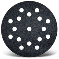 MENZER Black Disques abrasifs auto-agrippants, 125 mm, 17 trous, p. Ponceuses excentriques, Carbure de silicium (Lot de 50) G100