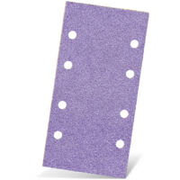 MENZER Purple HD Feuilles abrasives auto-agrippantes, 186 x 93 mm, 8 trous, p. Ponceuses vibrantes, Mix céramique (Lot de 50) G180