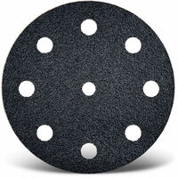 MENZER Black Disques abrasifs auto-agrippants, 125 mm, 9 trous, p. Ponceuses excentriques, Carbure de silicium (Lot de 50) G800