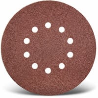 MENZER Red Disques abrasifs auto-agrippants, 225 mm, 10 trous, p. Ponceuses à plâtre, Corindon normal (Lot de 10) G24