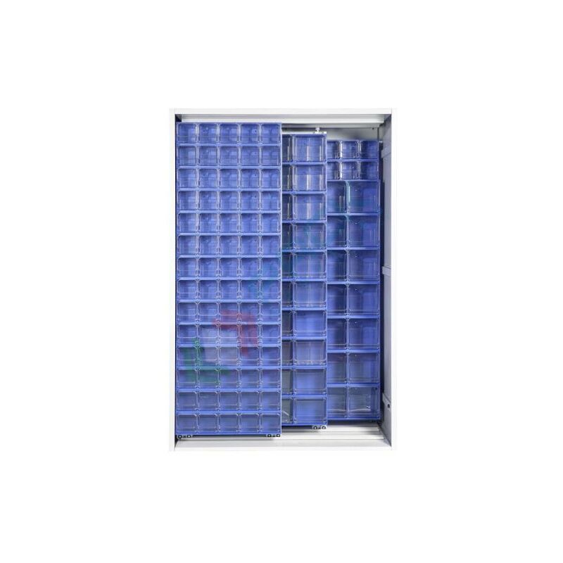 Armadio portaminuteria in metallo, 120 cassetti, blu