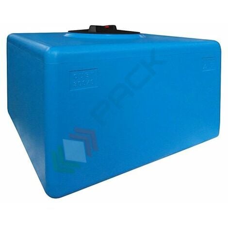 Serbatoio acqua in plastica (PE), parallelepipedo orizzontale, capacità 300 Lt, Mis. 800 L x 750 P x 580 H mm, colore azzurro - Azzurro