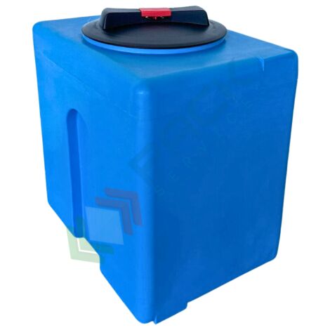 Serbatoio acqua in plastica (PE), parallelepipedo verticale, capacità 50 Lt, Mis. 300 L x 410 P x 440 H mm, colore azzurro