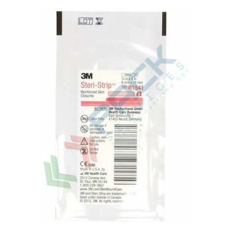 Nastro sterile per suture in TNT, Mis 6 x 75 mm, confezione 3 pezzi