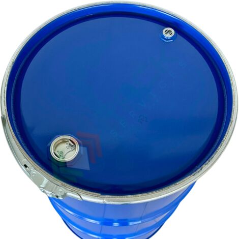 Fusto ferro cilindrico 220 Lt, ADR liquidi, blu/grezzo