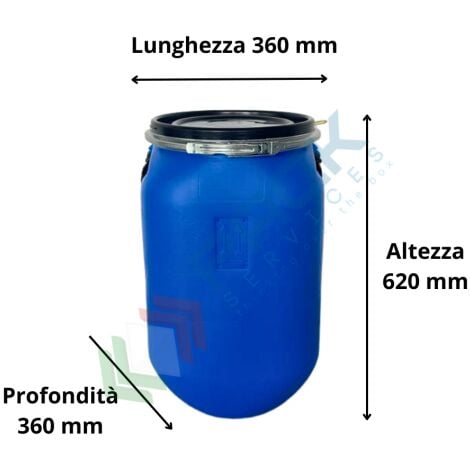 Fusto in HDPE alimentare, cilindrico 50 Lt, non ADR