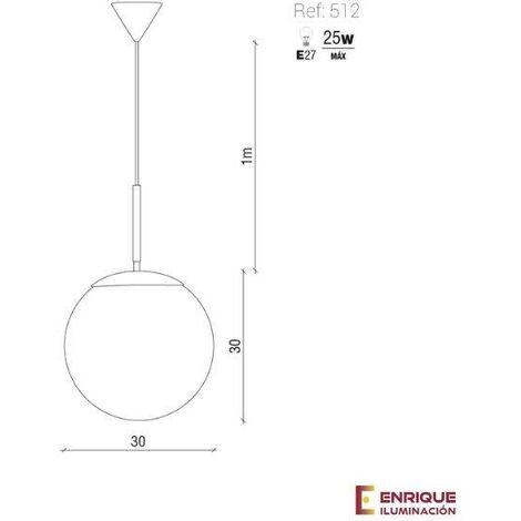 Colgante de techo en cristal mate con embellecedor metal y madera DIRK els  banys