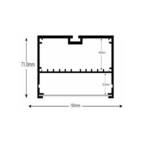 Perfil led superficie de 100x70 mm (2 metros )