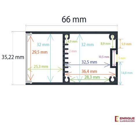 Perfil LED de superficie de 30 mm x 10 mm, Iludec