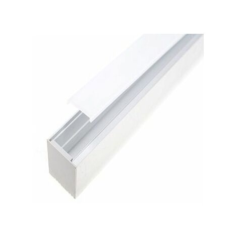 Perfil con alas para tira de LED en aluminio blanco, difusor opalino (para  empotrar) An.24.7