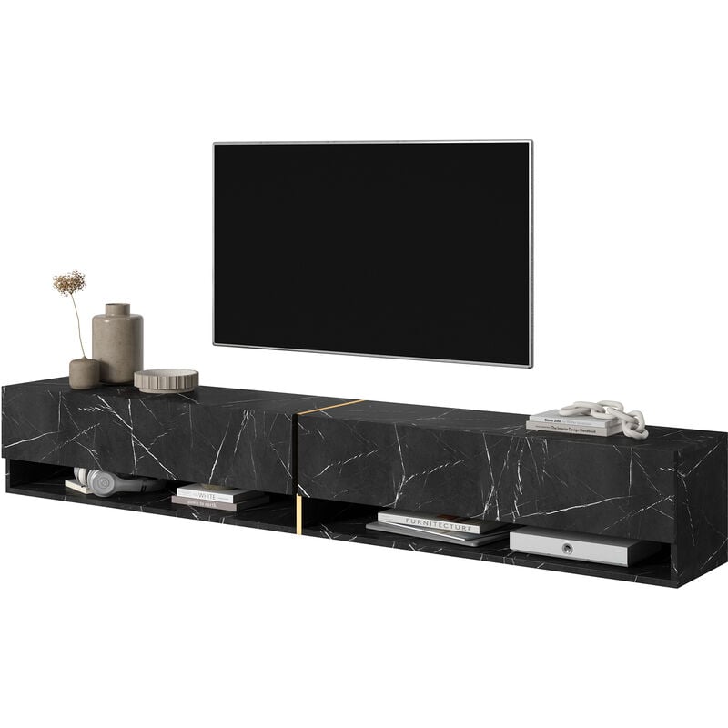 Diver MB Basic mueble TV salón moderno mármol negro mate