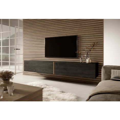 Mueble TV 200 cm Fresno negro - Bisira