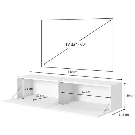 Selsey Bisira - Mueble de TV blanco con aspecto de mármol Egger e inserto dorado, 140 cm