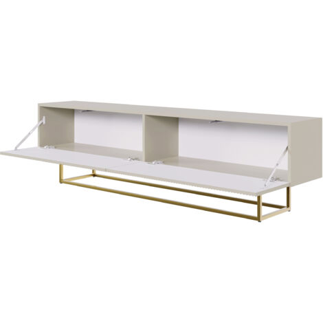 Selsey Veldio Mueble Para Tv Gris Beige Taupe Con Patas De Metal