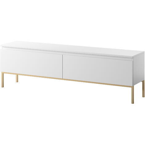 Selsey BEMMI - Armario RTV, blanco con patas doradas, 150 cm